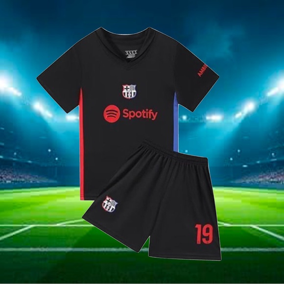 Other - Soccer jersey lamine yamal barcelona away black kids size 22 fits 6-7 years